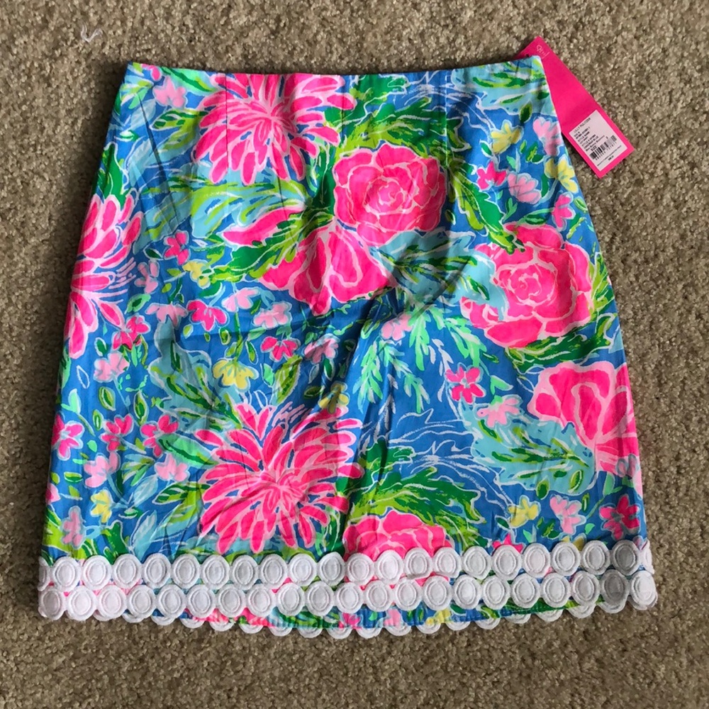 BNWT Lilly Pulitzer Zanzibar Blue Izzy Skirt in Blue Bunny Business Sz 0